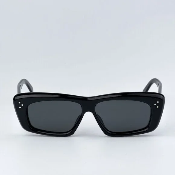 Celine CL40259I 01A BRAND NEW Sunglasses Black Black Rectangle Unisex